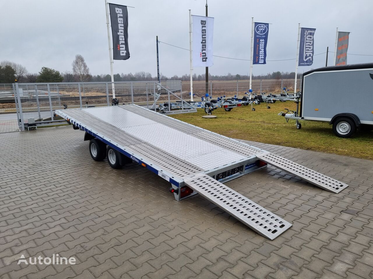 new Lorries PL-27 4521 car trailer 2.7t GVW tilting platform 441 x 200 cm car transporter trailer
