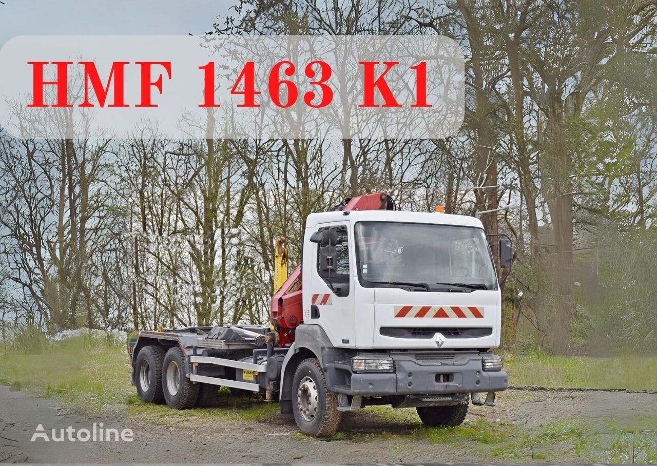 Renault KERAX 370 * ABROLLKIPPER *HMF 1463 K1 / 6x4 *TOP hook lift truck