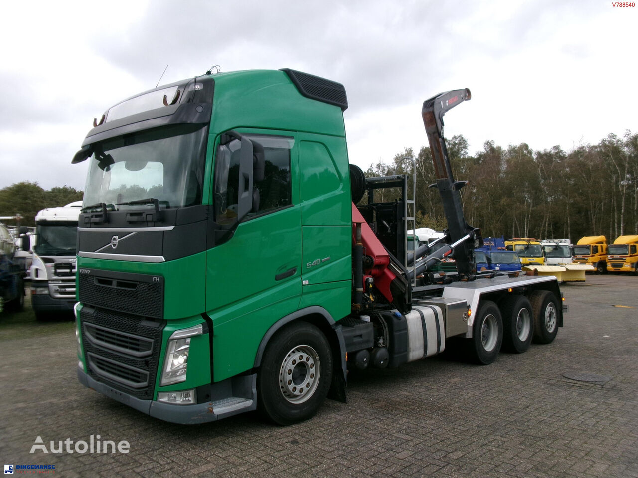 Volvo FH 540 8X4 + HMF 1520 K5 crane + Hiab 24t container hook hook lift truck