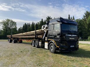 MAN TGX 33.640 6x4 BL CH Langholztransporter mit Kran timber truck + timber trailer